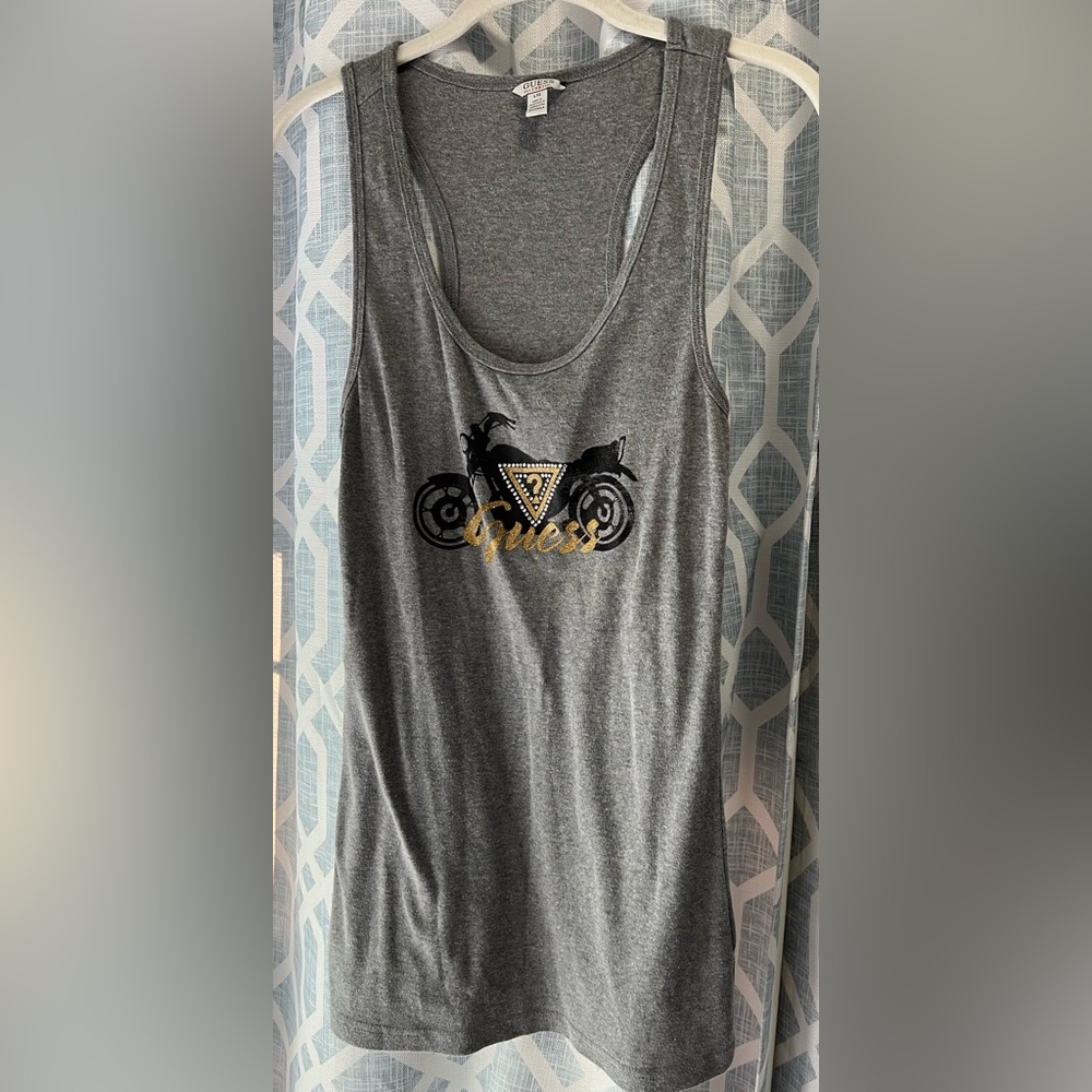 Long length fitted T-shirt material ribbed tank